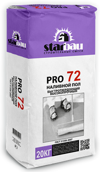 StarBau  PRO 72 Наливной пол быстротвердеющий  2-100 мм  (20 кг) 3677 - фото 10013